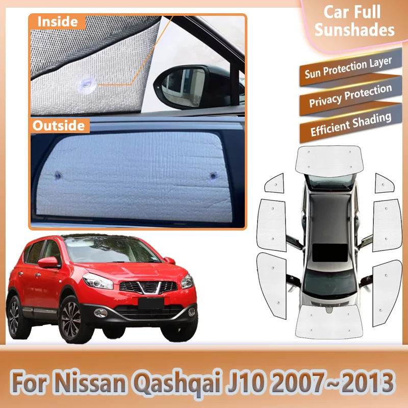 

Car Full Sunshades For Nissan Qashqai J10 Dualis 2007-2013 Windshield Sunshade Visor Anti-UV Protection Cover Auto Accessories
