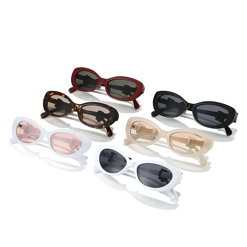 نظارات شمسية عصرية بإطار صغير على شكل عين القطة للنساء حماية من الأشعة فوق البنفسجية 400 بفيونكة أنيقة وتصميم أنيق للرجال نظارة شمسية lrest De Sol Mujer #2