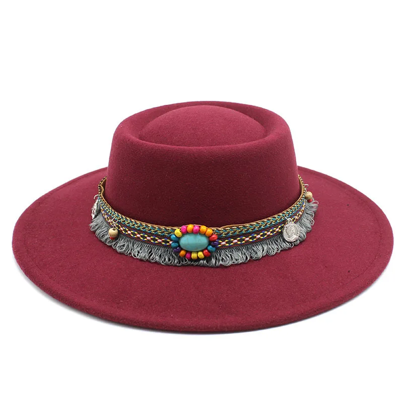 

2022 Cross Border Xiaohongshu New Chain Dome Convex Top French Top Hat European And American Style Felt Hat 8 5cm