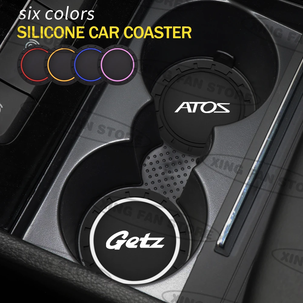2 piezas de PVC para Getz Atos LOGO Amica Getz Cross, posavasos para coche, almohadillas de silicona antideslizantes para vasos de agua, accesorios de decoración interior