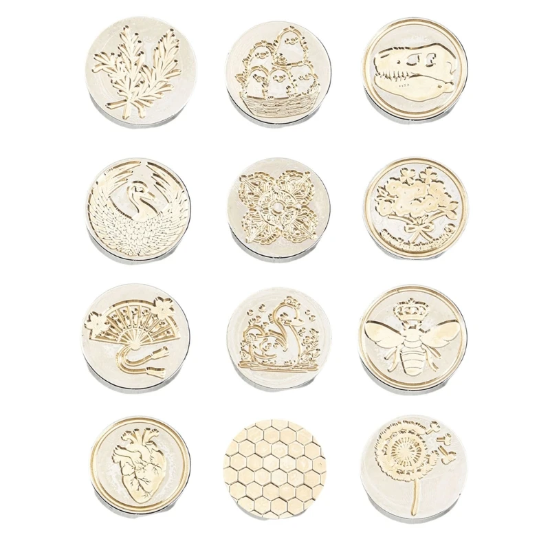 

6 Pcs/Set Bees Sealing Wax Stamp for Cards Envelopes Wedding Invitation Letter Decorations Brass Head Wax Seal Stamp