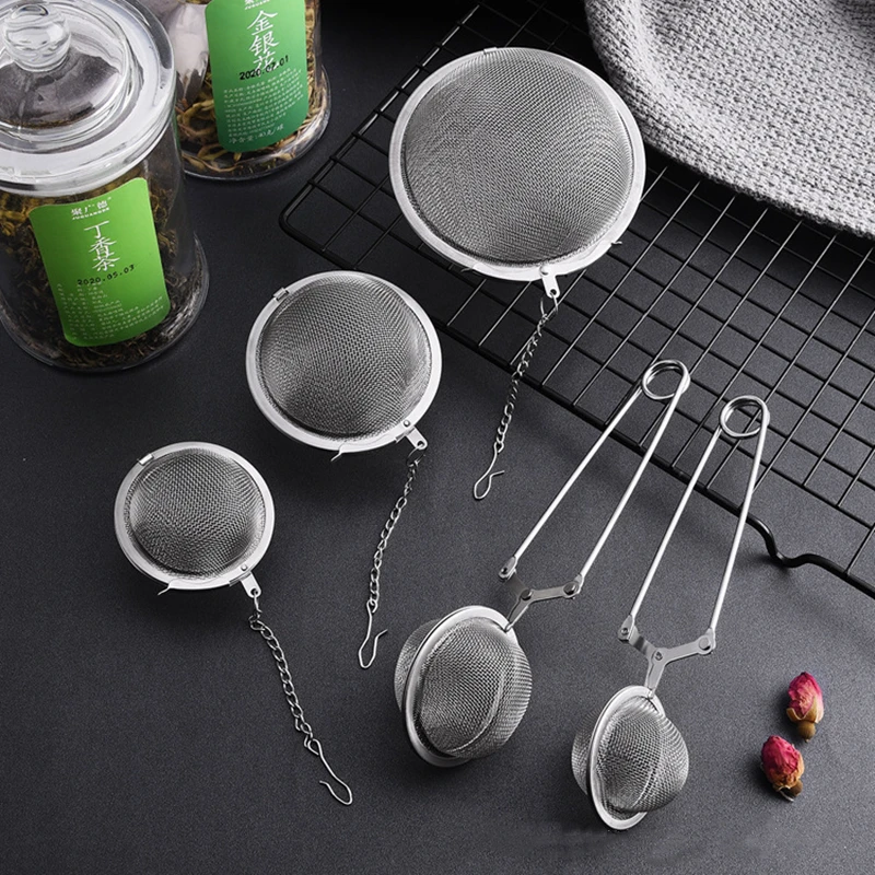 Creative Stainless Steel Tea Infuser Round Teapot Tea Ball Kitchen Spice Cha Sieve Hanging Mug Coffee Strainer Household Items