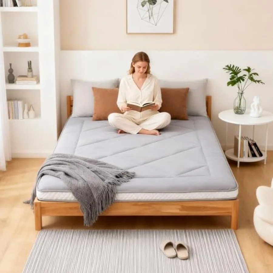 

Japanese Futon Floor Mattress Thick Twin Size Tatami Mat Portable and Foldable Roll Up Floor Bed Mattress with Storage Bag Slee