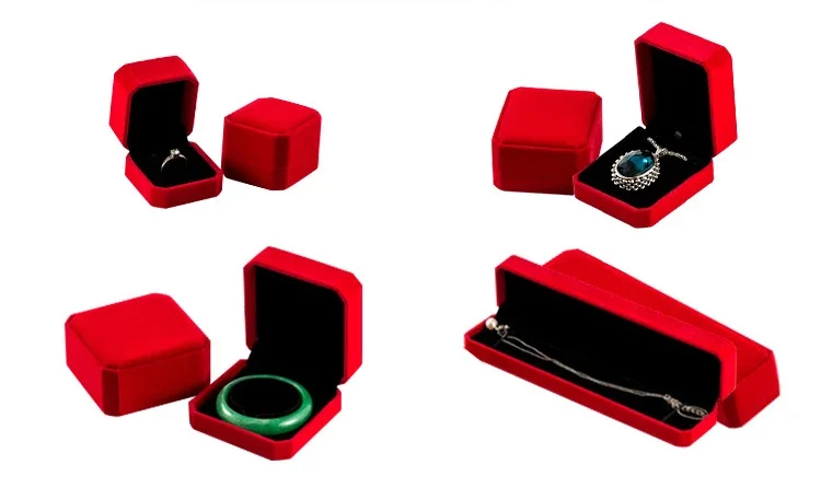 10 Colors Velvet Carrying Case Gift Box For Jewelry Making Ring Necklace Earrings Bracelet Holder Display Packaging Supplies
