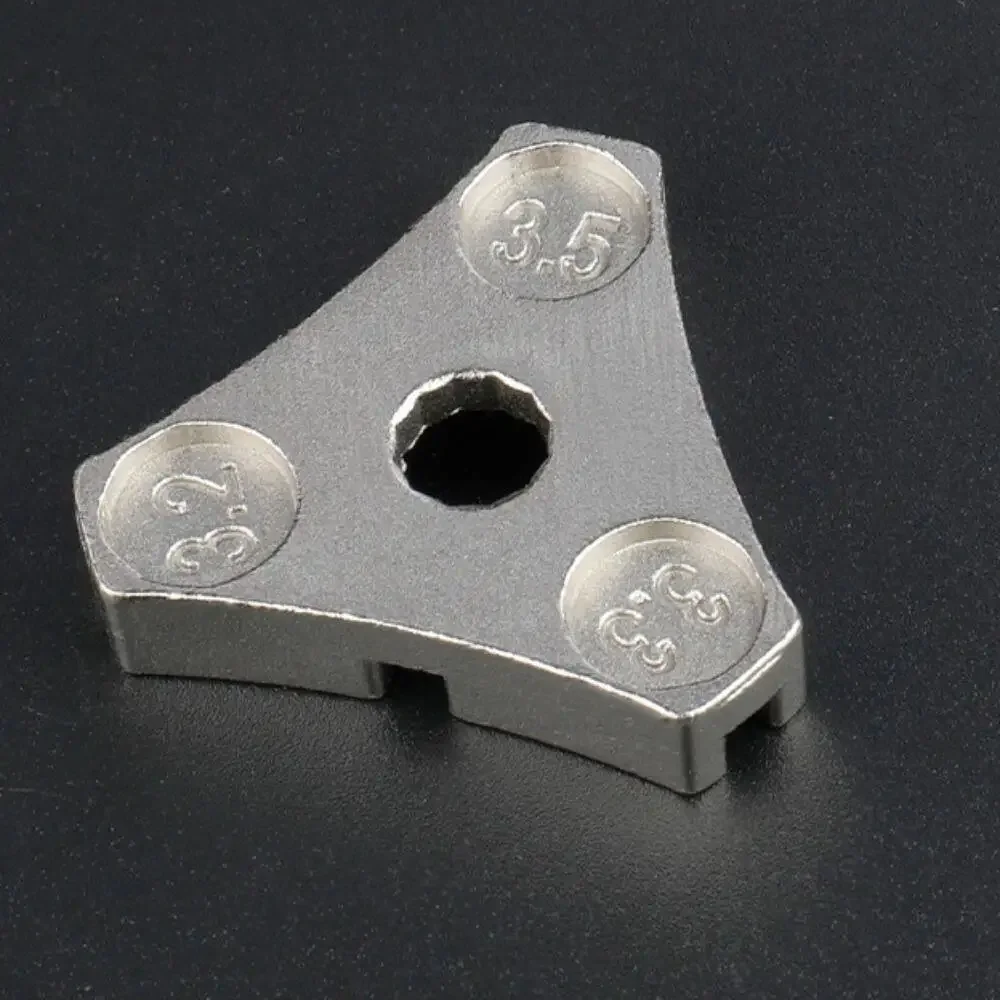 Herramienta de reparación de bicicletas de 3 tamaños, triangular, de 6 puntas, de acero al carbono plateado, ajustador de ruedas, llave para ruedas de bicicleta, herramienta para llantas de bicicleta