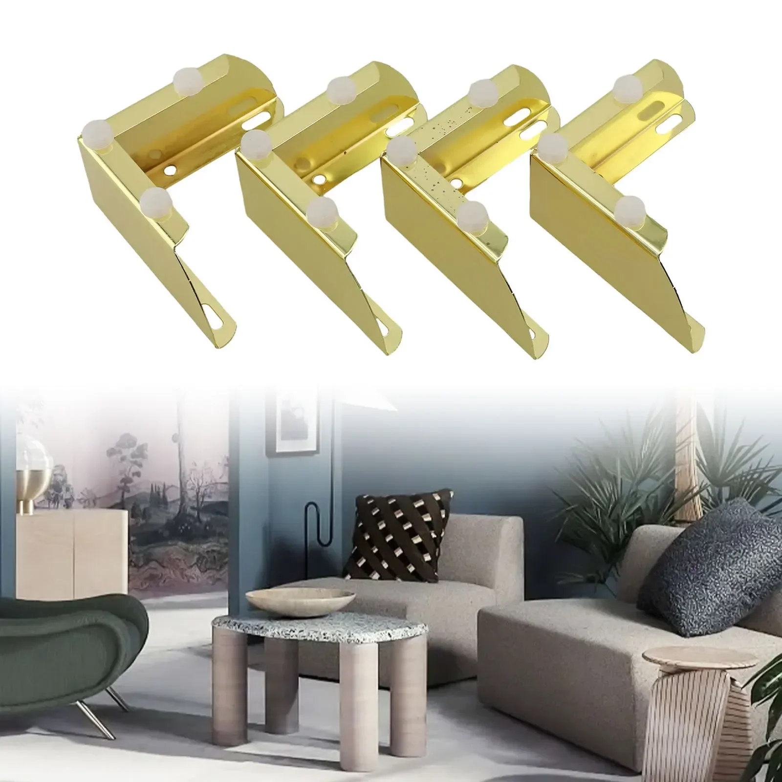 4Pcs Durable Heavy Load Bearing Furniture Legs Metal Cabinet Three-pronged Feet Triangle Sofa Legs DIY Furniture Hardware Legs