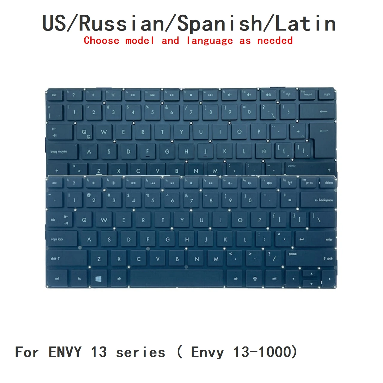 Nuevo teclado en español, ruso y latino para HP ENVY serie 13 (Envy 13-1000), teclado de repuesto AESP6U00110