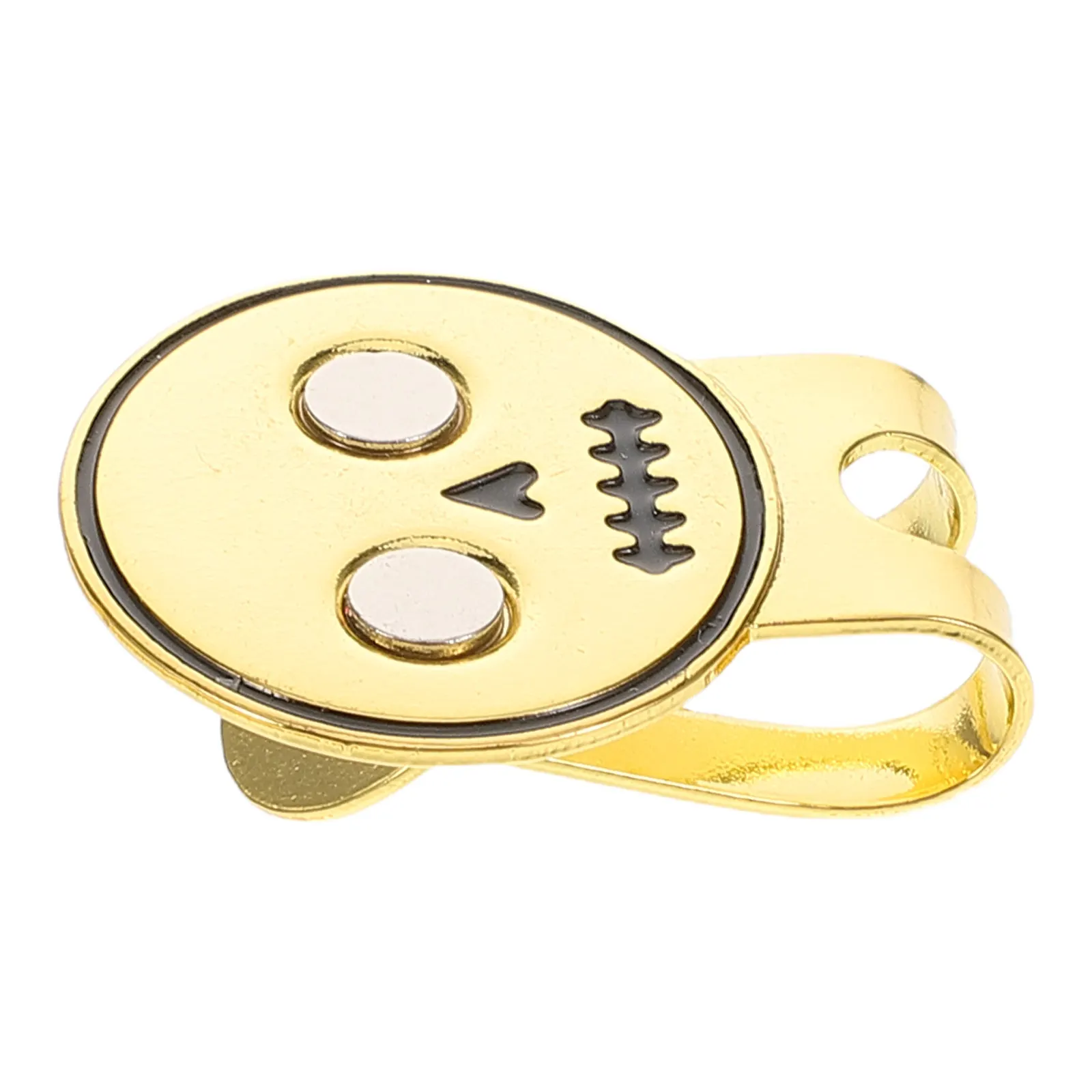 Golf Skull Hat Clip Gold Molded Metal Ball Marker Caps Holder Professional Golf Accessories Training Aiming Marker Set