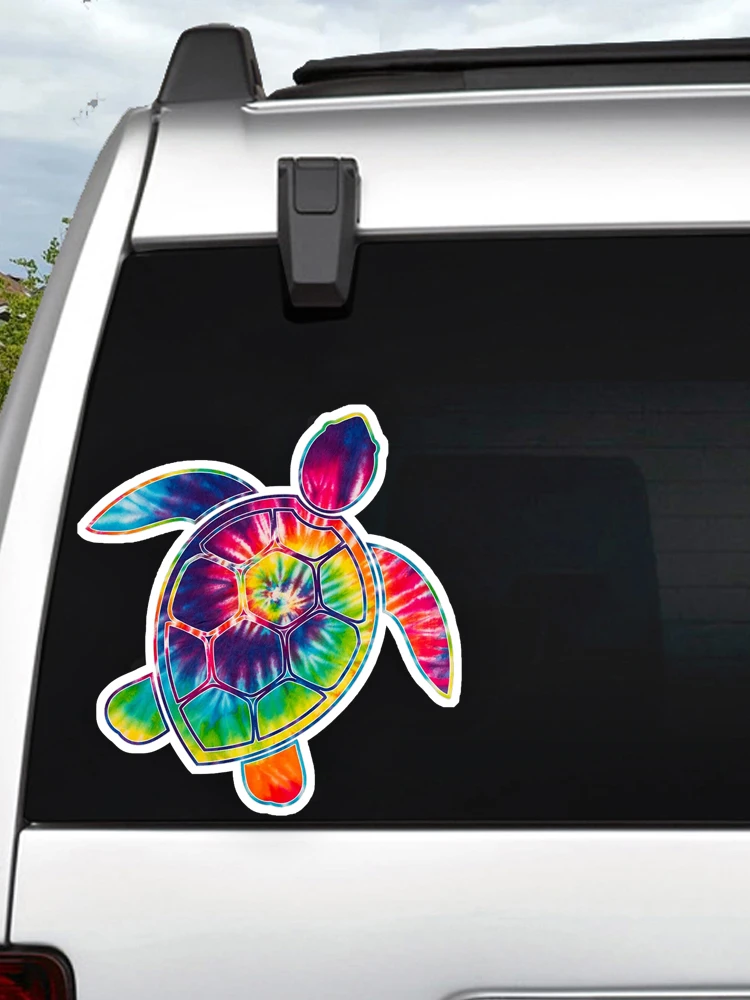 Tie Dye Sea Turtle Interesting Car Stickers Motorcycle Vinyl Decal Waterproof Windshield Auto Accessories #S90267