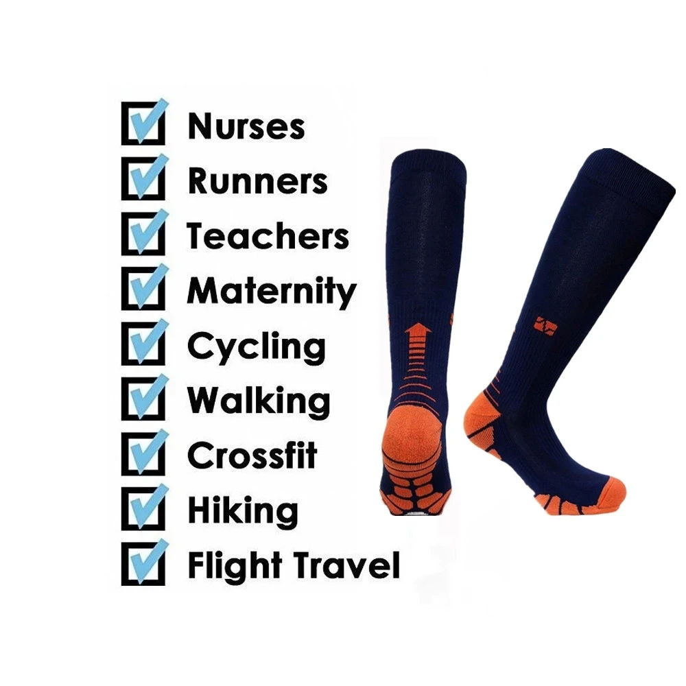 Compression Socks 20-30mmhg Running Travel Natural Hiking Riding Sports Socks Medical Varicose Diabetes Anti Fatigue Nurse Socks