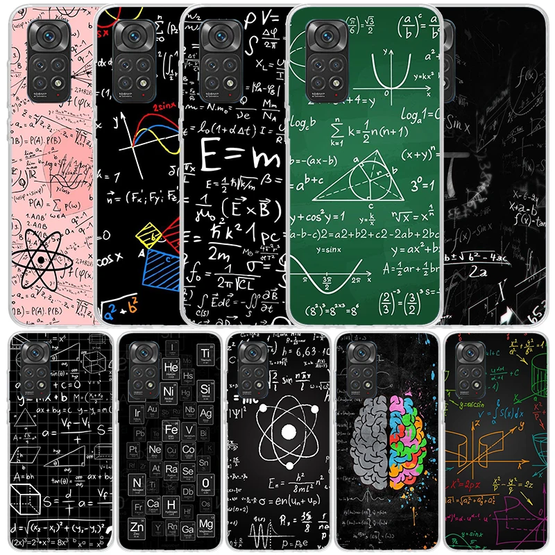 Physics Chemical Mathematics Phone Case For Xiaomi Redmi Note 13 12S 12 11S 11 11T 11E Pro Plus 10S 10 9S 9 8T 8 7 + Soft TPU Ba