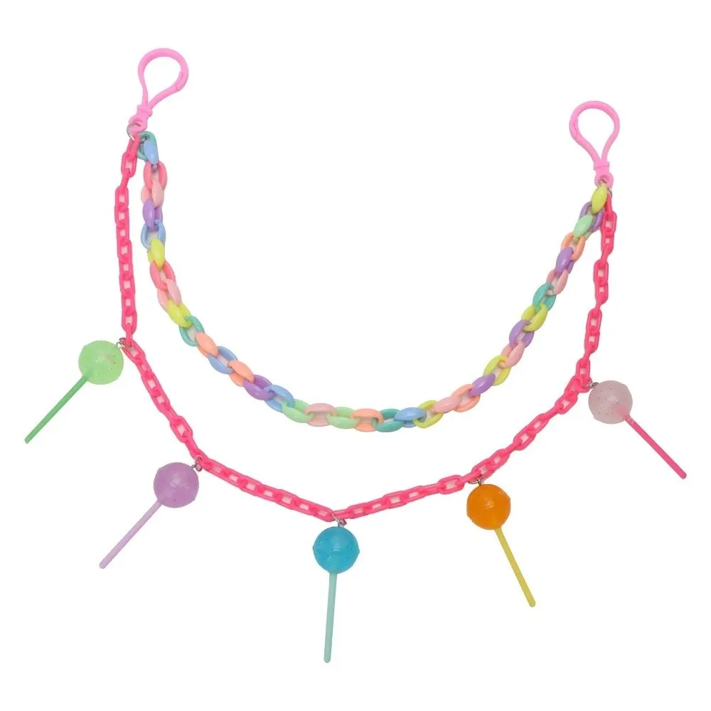 New Candy-colored Rainbow Pant Chain Multicolor Double-layer Lollipop Waist Chain Y2K Jewelry Gifts Resin Chain Keychain Women