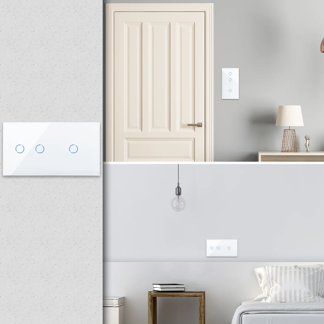 DAJIMEI Tuya ZigBee 2/4/6/8gang Smart Touch Light Switch EU Standard Neutral Required Switches SmartLife Alexa Google Home Voice