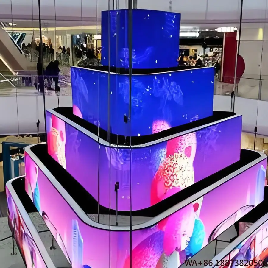 

Светодиодный дисплей P2 Мягкая пленка для рекламы в торговом центре Настраиваемые формы и дизайны экрана