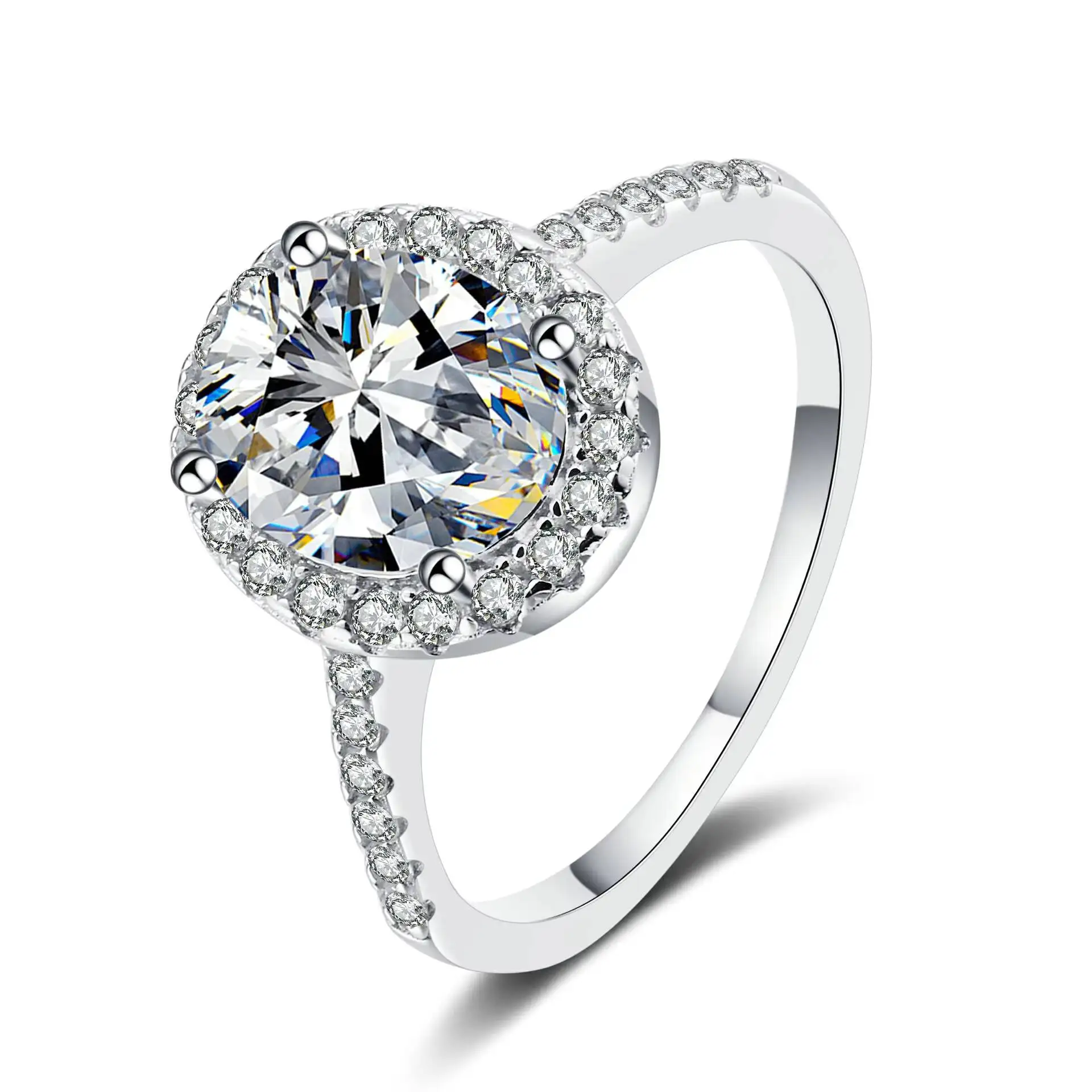 

Custom High Quality Luxury Wedding Moissanite Ring for Women 925 Sterling Silver Jewelry