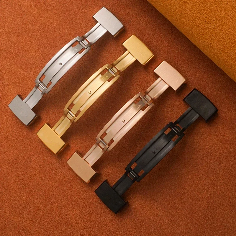 Пряжка для часов, пружинная раскладывающаяся застежка с двойным щелчком, 16 мм, 18 мм, быстросъемный роскошный ремешок для часов из нержавеющей стали 316L, складная пряжка
