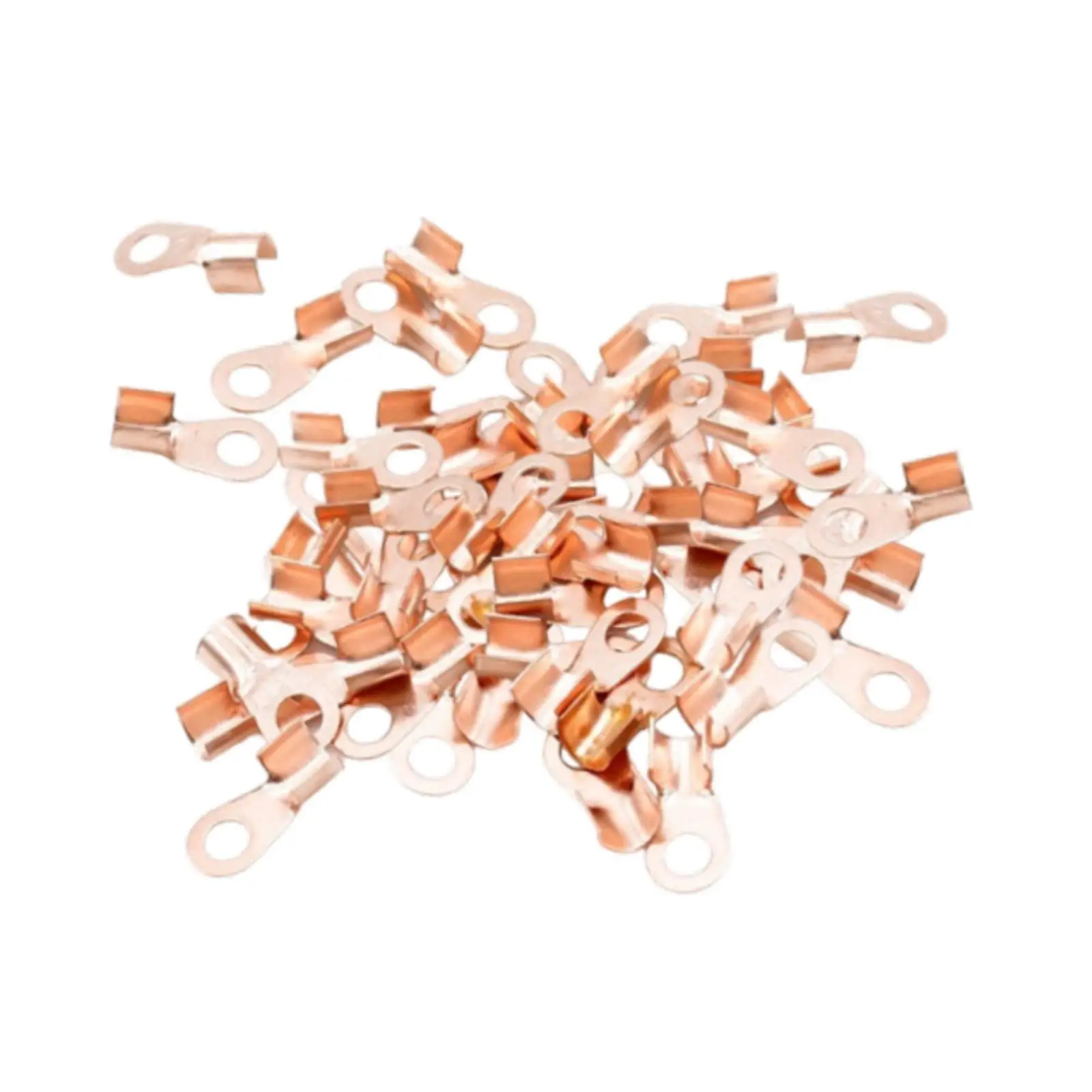 100Pcs Heavy Duty Copper Wire Lugs Tubular Ring Terminal Connector Sturdy Assortment Professional Accessories for Motorcycle