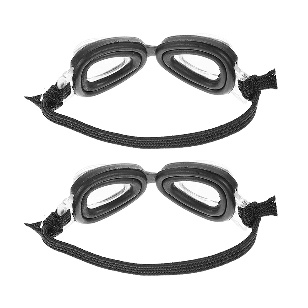 

2 Pcs Mini Swim Goggles Decoration Glasses Dollhouse Plastic Swimming Eyewear Toys
