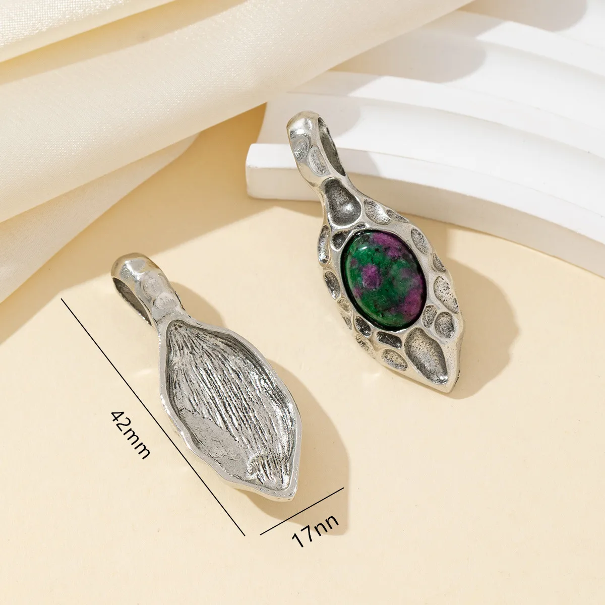 42x17mm Exquisite Oval-shaped Pendant Natural Amethyst Quartz Charms for Jewelry Making DIY Necklaces Earrings and Accessories