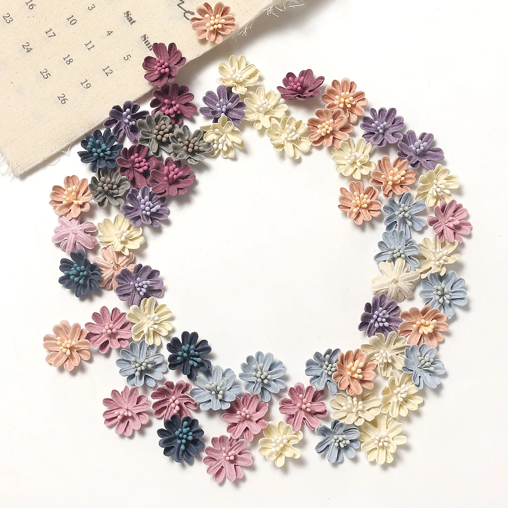 10/20PCs 2cm Artificial Flowers Heads Silk Fake Flowers for Home Decor Marriage Wedding Decoration DIY Craft Garland Accessories