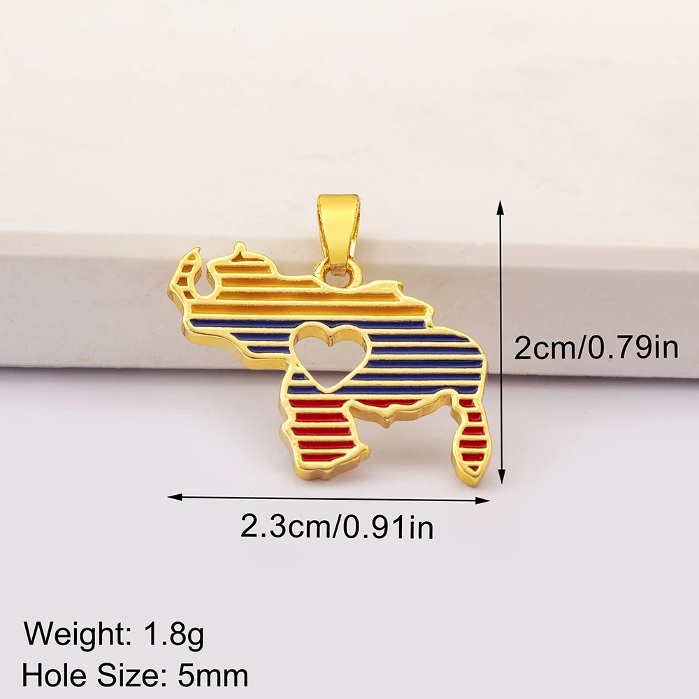 Venezuela Map Cubic Zirconia Charm Pendant DIY Necklace 4 Styles For Women Copper Neck Jewelry Making Findings Accessories Gift