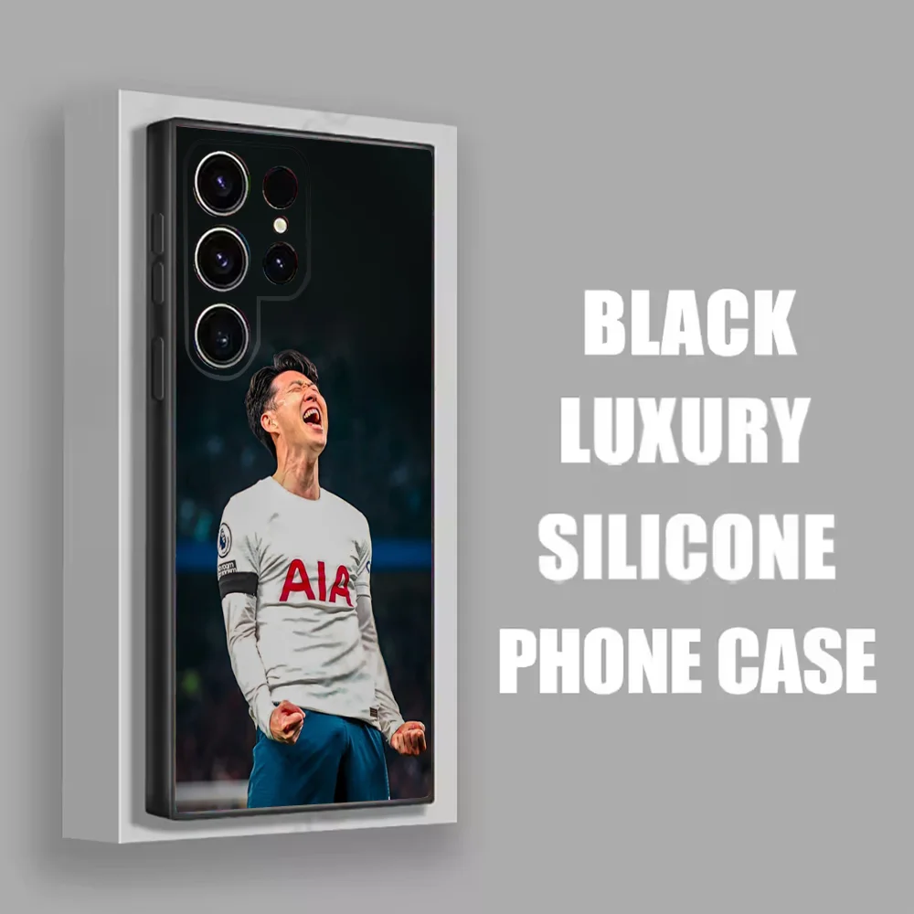 Korea Son H-Heung-mins Football Phone Case For Samsung S25,S24,S21,S22,S23,S30,Ultra,S20,Plus,Fe,Lite,Note,10 Black Soft Shell