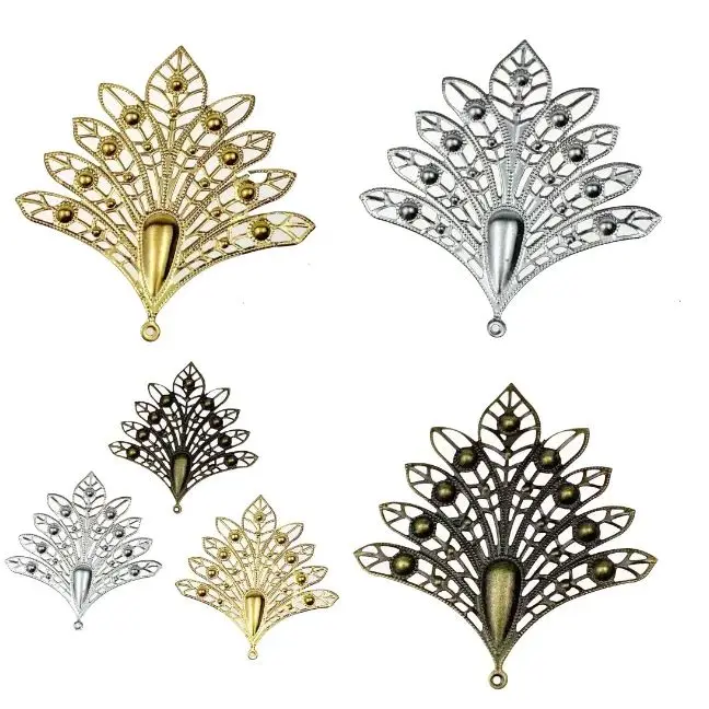 

40x78mm Filigree Flower Wraps Metal Charms For Embellishment Scrapbook DIY Jewelry Craft