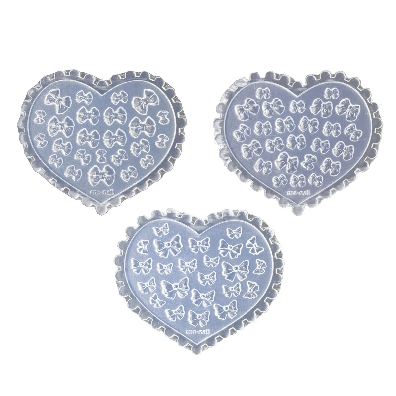 

3D Heart Bows Silicone Mold Nail Art Carving Mold Suitable for Diy Nail Art Decoration Supplies Nail Template Nail Tool