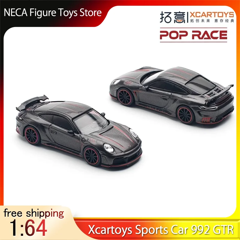 

Xcartoys масштаб 1:64 литой под давлением гоночный автомобиль с красной линией, немецкий спортивный автомобиль 992 GTR, модель из сплава в стиле с детализацией из углеродного волокна, игрушка в подарок