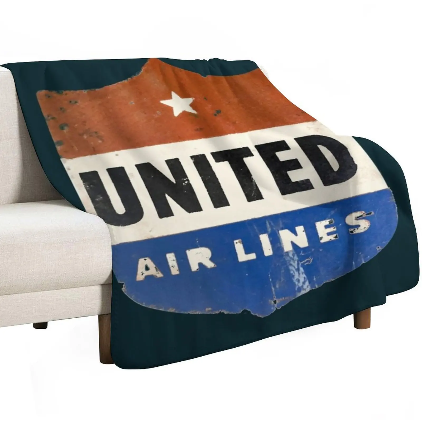 United Air Lines - Vintage Throw Blanket Plaid Flannel christmas gifts Heavy Summer Thins Blankets