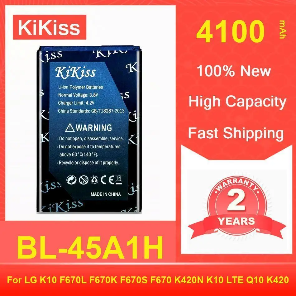 

Kikiss Battery 4100Mah BL-45A1H For LG K10 F670L F670K F670S F670 K420N LTE Q10 K420