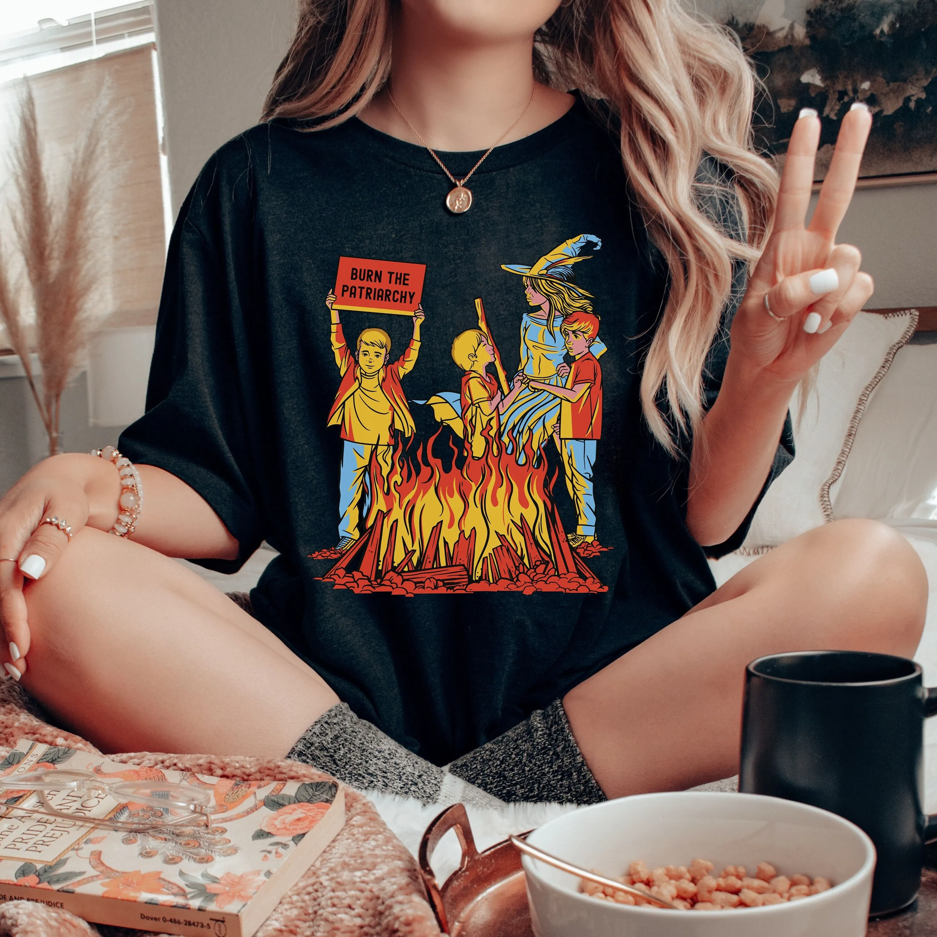 Burn The Patriarchy T Shirt Feminist Halloween Reproductive Rights Social Justice Witch Best s Liberal