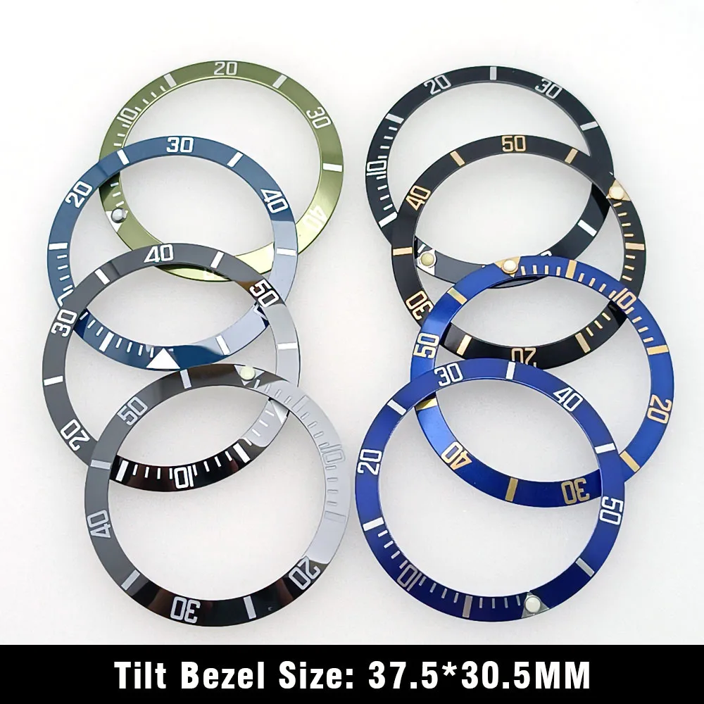 

37.5*30.5mm Sloping Aluminium/Ceramic Bezel Insert Replacement Watch Accessories Parts Watch Case Replace Accessory Watch Ring