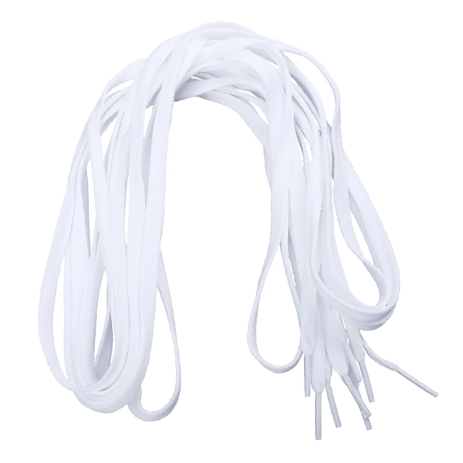 2Pairs Casual Shoelace White Flat Shoes Simple Design Sneakers Sports Canvas Shoe Strap Shoelace for Sports Shoe