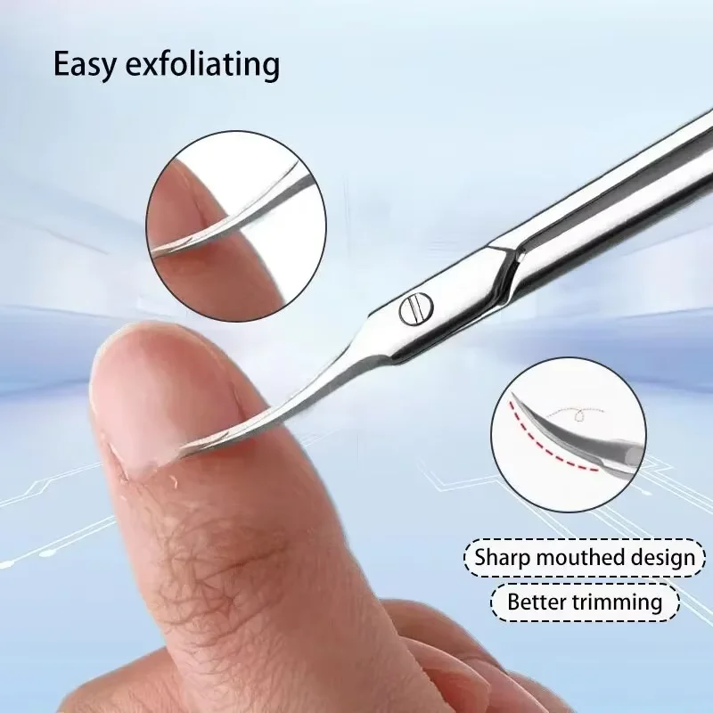 Ergonomische Nagelhautschere – professioneller, hypoallergener Nail-Art-Trimmer aus Edelstahl, beidhändiges Design