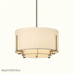 Chinese Cloth Art Pendant Lamp Modern Minimalist Living Room ceiling lamp Design Hotel Restaurant Round Square Pendant Lights