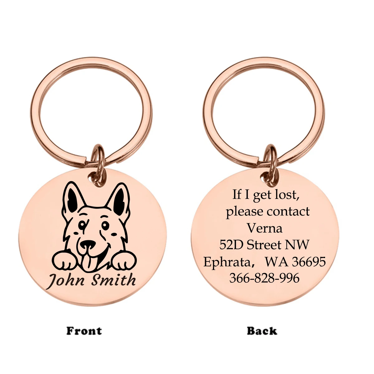 1 PC Cartoon Customized Text Personalized Dog Tags Dog ID Co