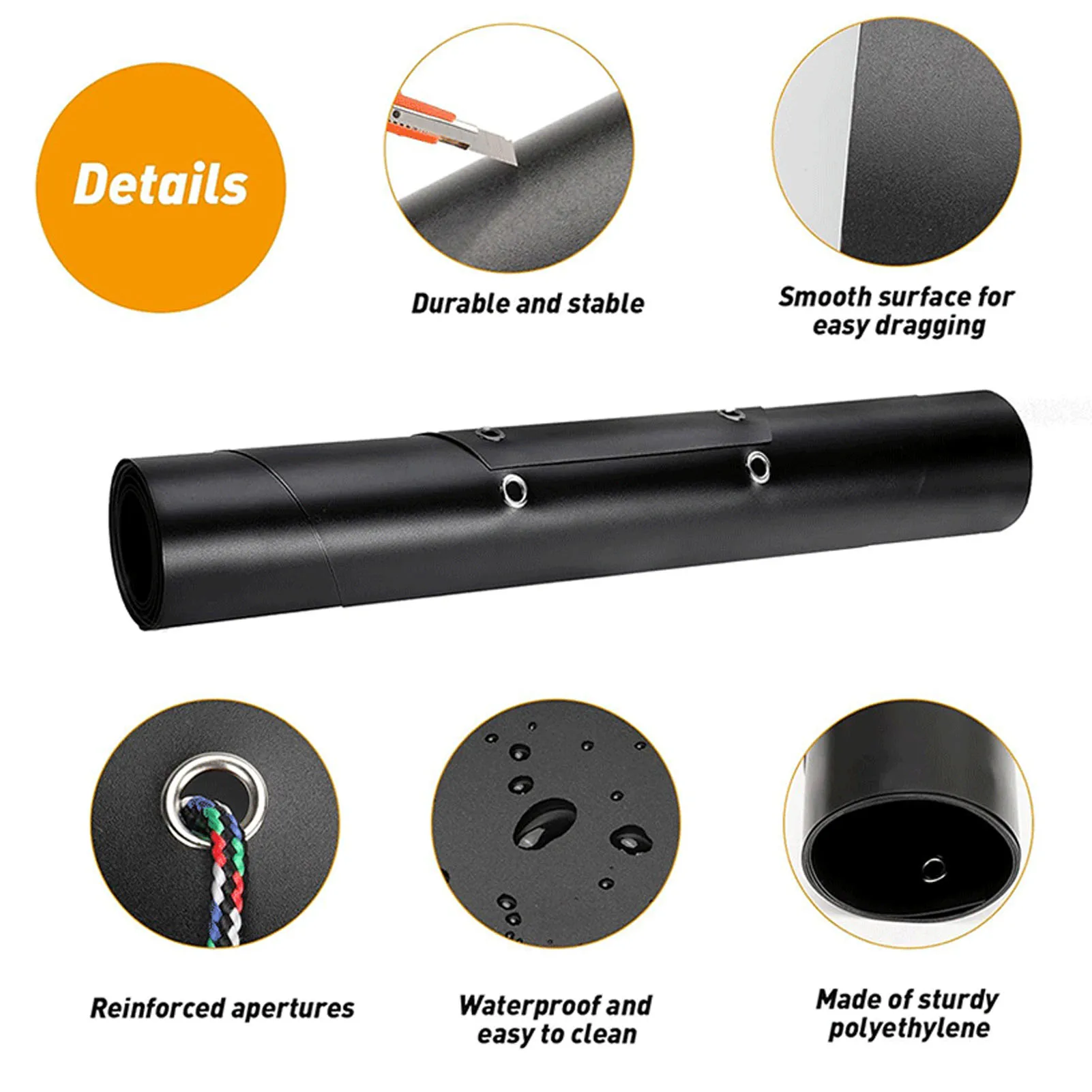 زلاجات سحب الغزلان متعددة الأغراض محمولة مقاومة للتمزق وسادة تزلج الثلج السميكة نقل مستلزمات صيد الأسماك على الجليد #3