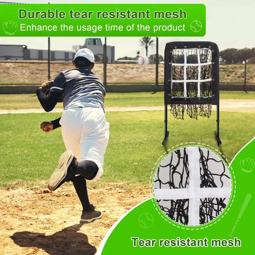 Baseball Pitching Net with Strike Zone Softball Practice Net with Ground Stakes 9 Holes Outdoor Baseball Training Net Target #3