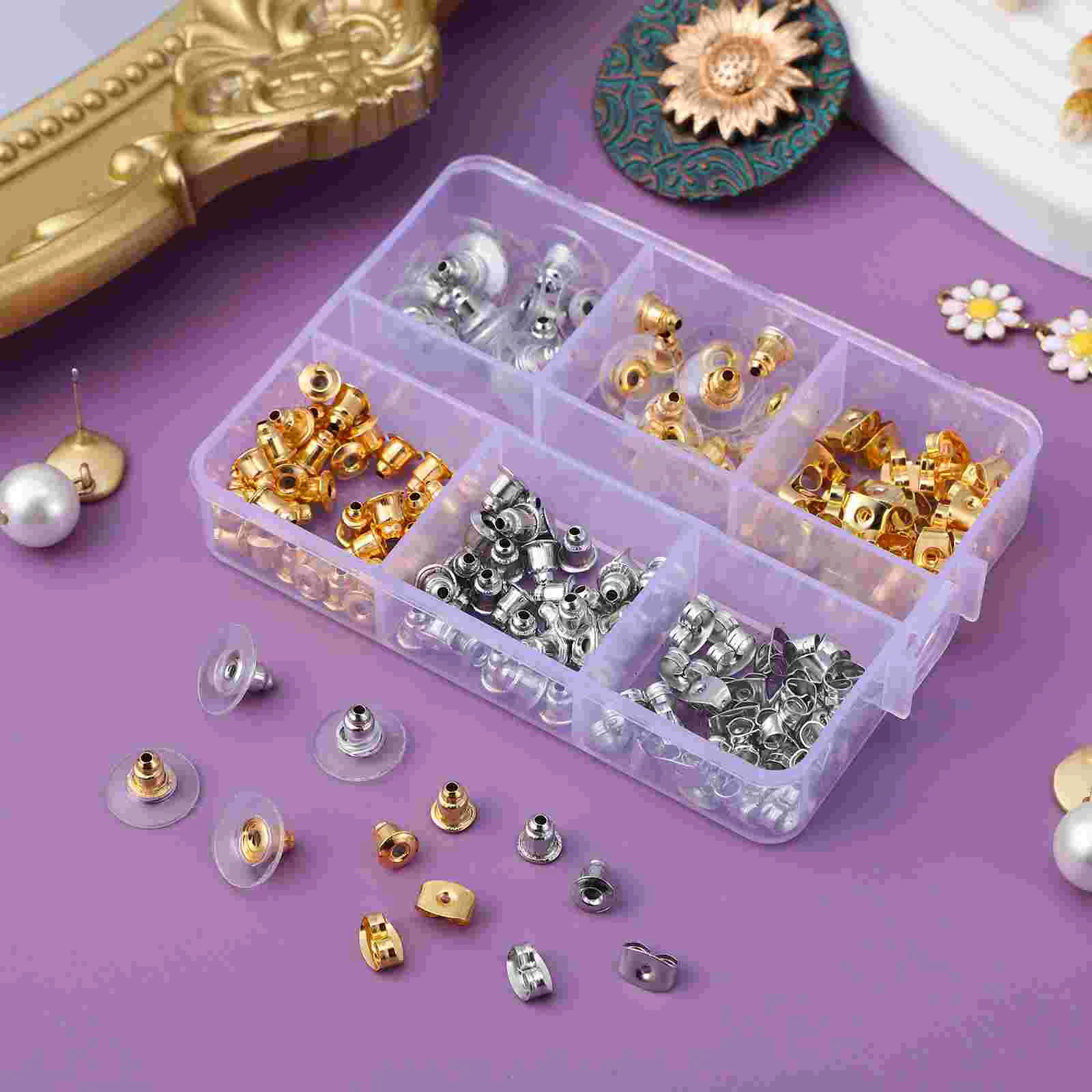 170 Pcs Earrings to Prevent Plugs from Falling Out Locking Backs Replacements Rubber Clear Parts