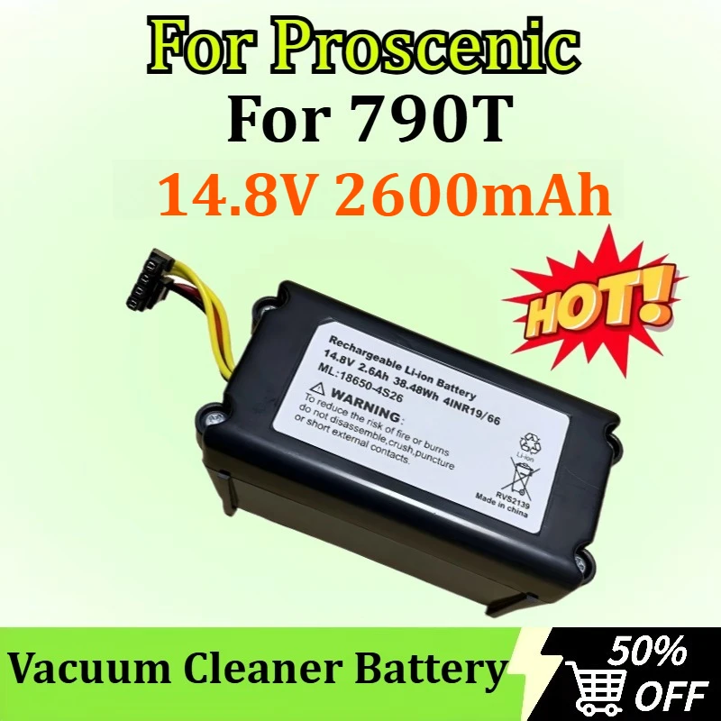

Newly upgraded 14.8V 2600mAh Replacement Battery for Proscenic 790T Robotic Vacuum Cleaner Battery