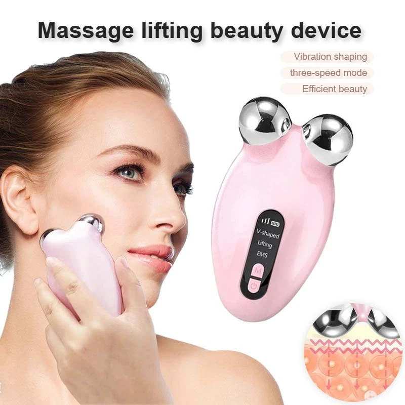 Dispositivo de levantamento, endurecimento, massagem facial de temperatura constante e beleza, massageador micro corrente vibratório multifuncional