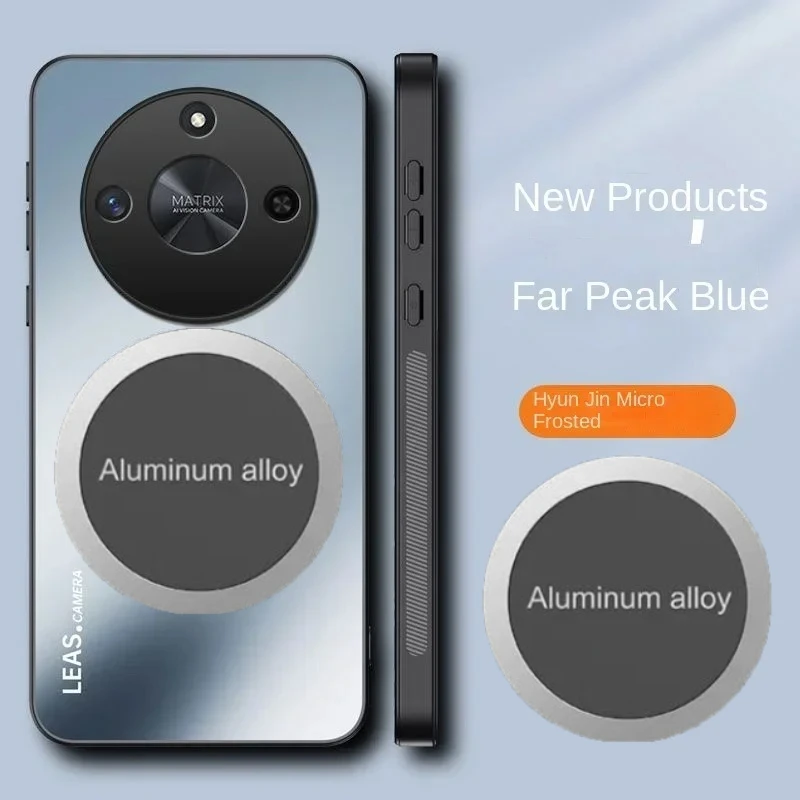 الفاخرة سيارة معدنية حامل مغناطيسي جراب هاتف ل الشرف Magic7 7pro 7RSR 200 برو لايت X9C الذكية X8C X7C AG حماية غطاء سيليكون