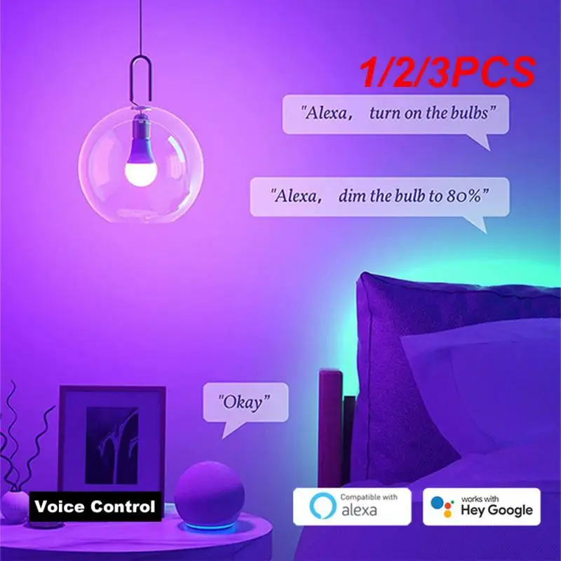 

1/2/3PCS Matter A19 WiFI Smart Light Bulbs RGB CW 9W Led Lamp Smart Home Support Siri For Homekit Home Alexa For Home