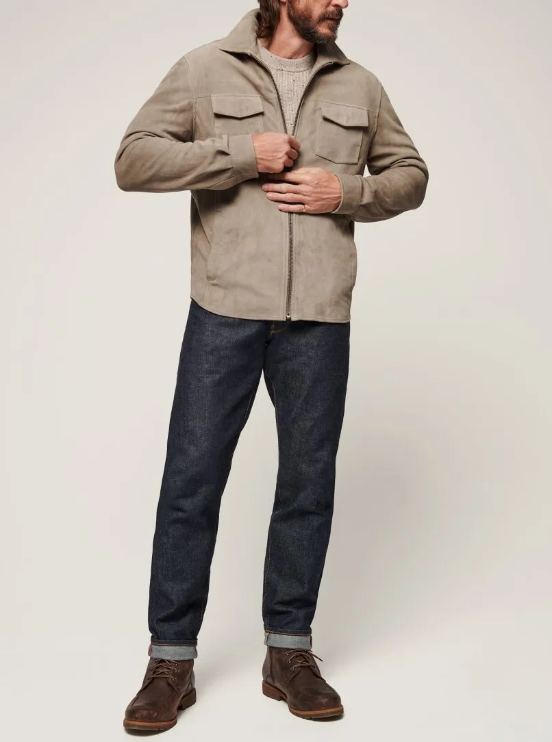 Retro Suede Lapel Jacket For Men Pilot Casual Solid Simple Loose Short Jacket Autumn And Winter