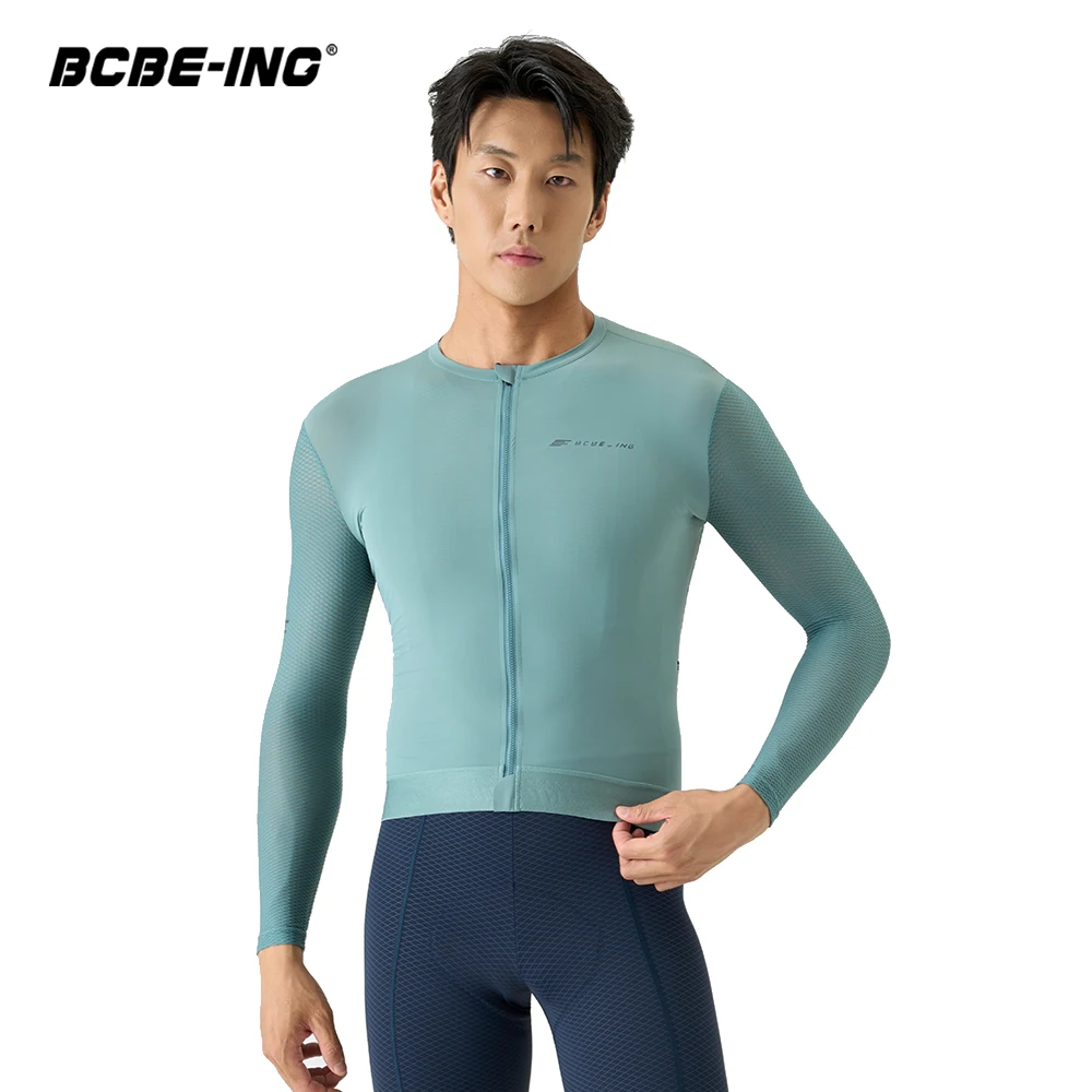 BCBE-ING Lightweight Cycling Jersey Long Sleeve Breathable Mesh Fabric Bicycle Clothes Quick Dry Bicycle Clothing Road Shirts