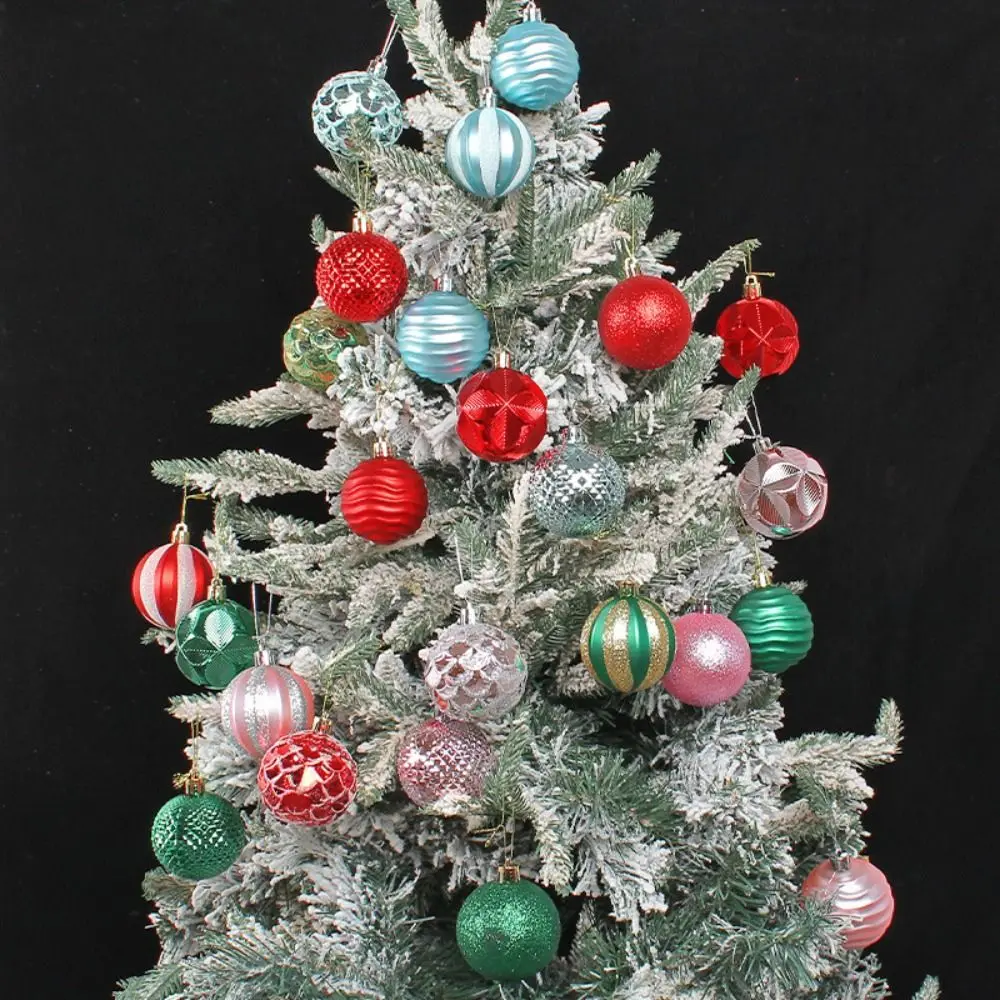 12PCS High-quality Plastic Christmas Ball Set 6CM Suspensable Christmas Tree Balls 6 Colors Xmas Baubles Storefront