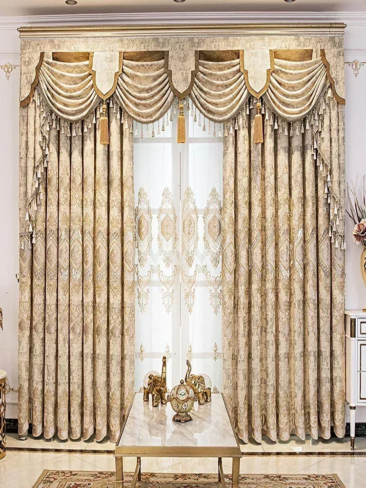 Europäischen-stil Vorhänge für Wohnzimmer Esszimmer Schlafzimmer High-end Bestickte Licht Luxus