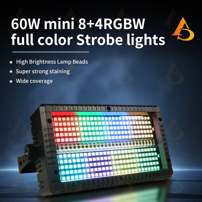 DMX 60W Mini LED Strobe Light RGBW 4in1 8 Zones White 8000K 4 Zones DMX Super Bright Dj Stage Effect Strobe Light