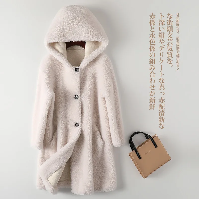

Faux Fur Warm Coat 2026 Winter New Granular Sheep Shearing Coat Women's Hooded Lamb Woolen Warm Fur Integrated Coat